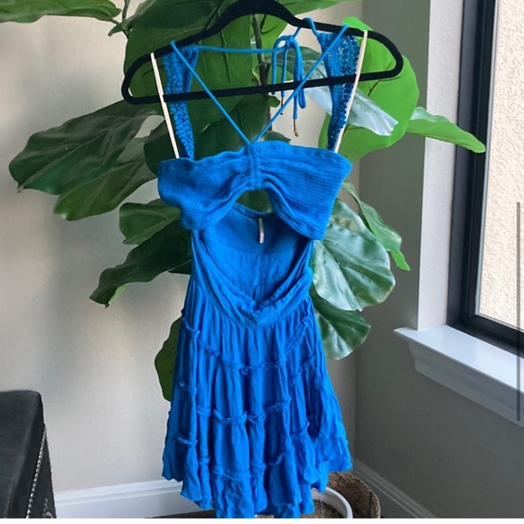 Free People Hot Dang Mini Dress - Blue - Picture 4 of 5